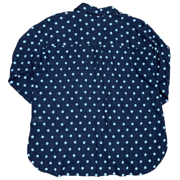 EUC Women's J. JILL 1-Pocket Button Down Oversized Shirt Embroidered | Size XS - Picture 2 of 8